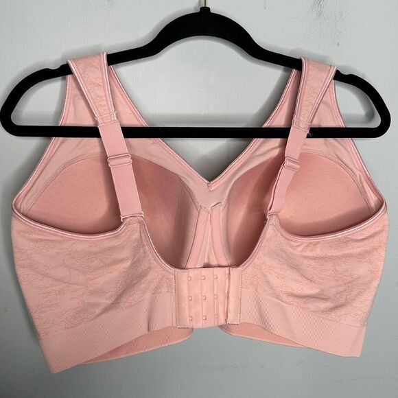 Breezies Seamless Floral Jacquard Wirefree T-Shirt Bra Ballet Pink Plus Sz 40DDD - Picture 5 of 9